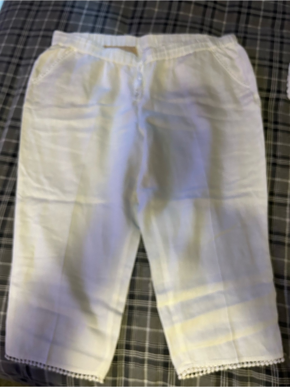 Talbots White Linen Capris